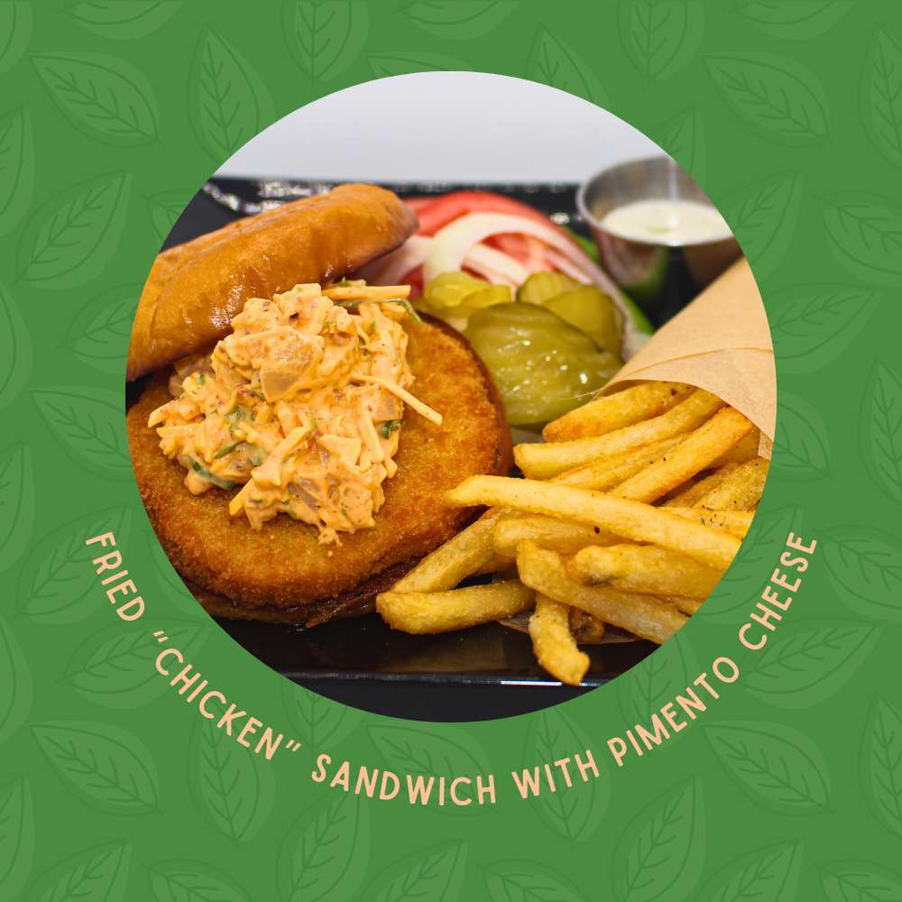 Fried "Chicken" Sandwich with Pimento Cheese